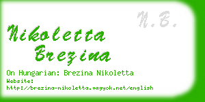 nikoletta brezina business card